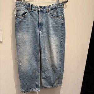 Zara Light Blue Baggy Acid Wash Jeans Size Us 6